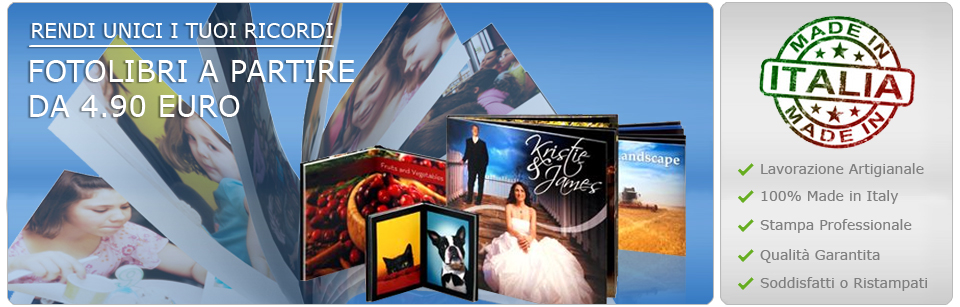 Crea il tuo Fotolibro online in 2 minuti!