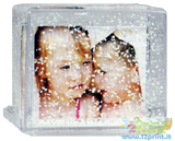 Cubo di neve con foto