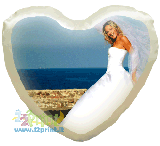 Cuscino raso cuore con foto