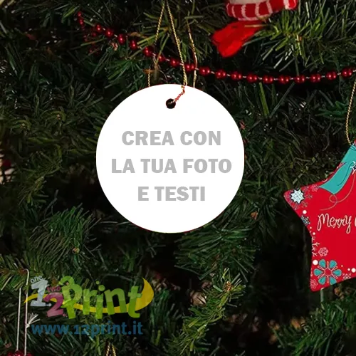 Addobbo natalizio tondo personalizzato con foto