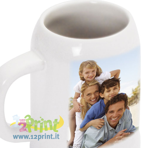 GFD Boccale Birra Personalizzato Con Foto - Capacità 0,5 Litri Ceramica Con Riga Oro - Foto 8