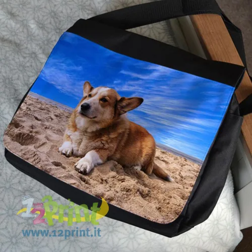 Borsa City nera personalizzata con foto