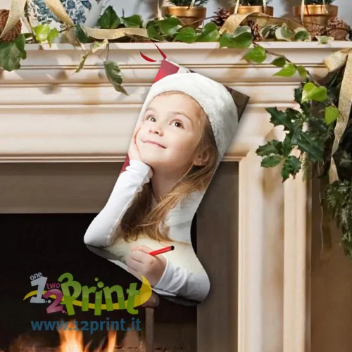 Calza della Befana personalizzata con foto e nome