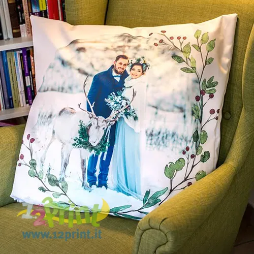 Cuscino fronte retro personalizzato con due foto