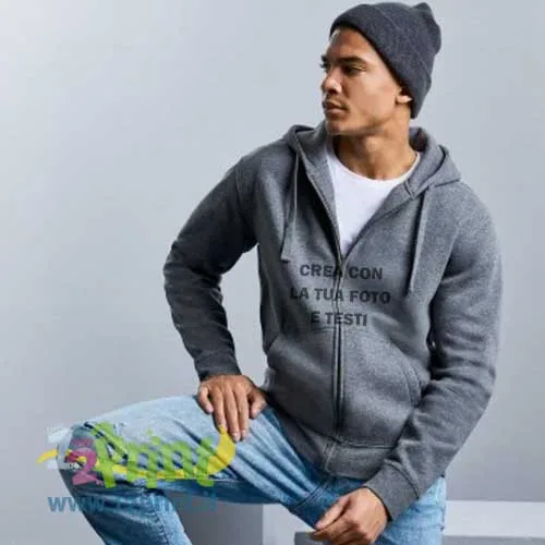 Felpa premium con cappuccio e zip personalizzata