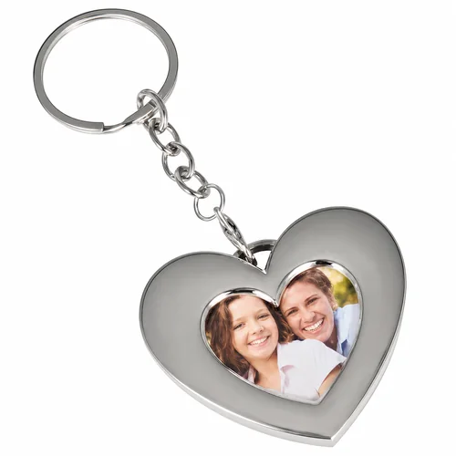 Portachiavi a cuore in metallo personalizzato con foto