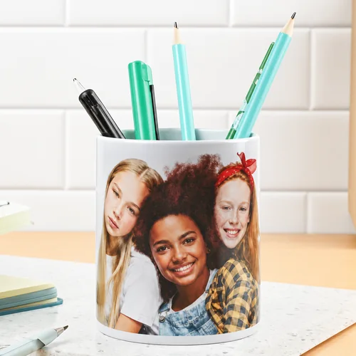 Portapenne in ceramica personalizzato con foto