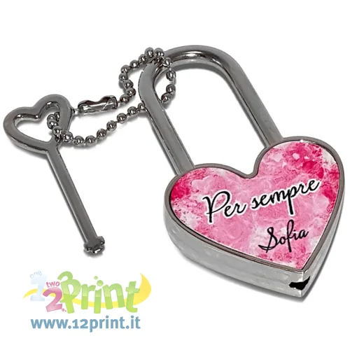 Lucchetto a cuore personalizzato con foto