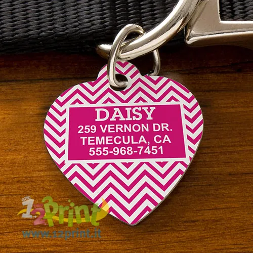 Medaglietta per cane a cuore personalizzata con foto