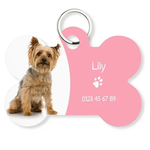 Medaglietta a osso per cane personalizzata con foto