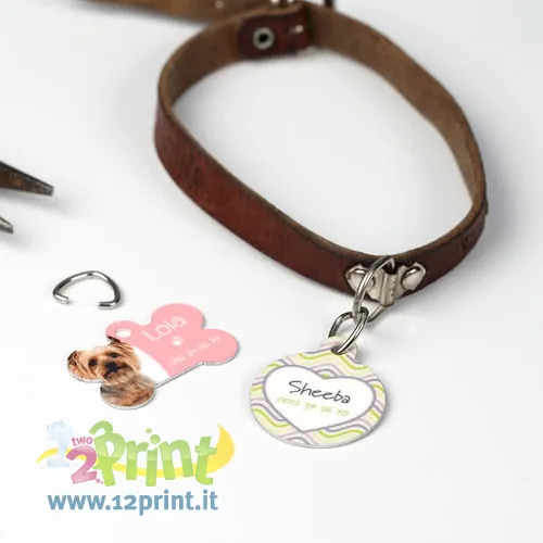 Medaglietta a osso per cane personalizzata con foto