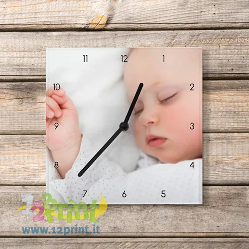 Orologio con foto in vetro da parete 30 cm