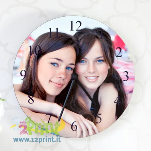 Orologio con foto in vetro da parete 30 cm