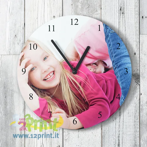 Orologio con foto in vetro da parete 30 cm