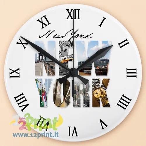 Orologio con foto in vetro da parete 30 cm