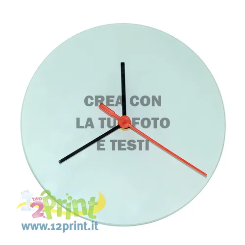 Orologio con foto in vetro da parete 30 cm