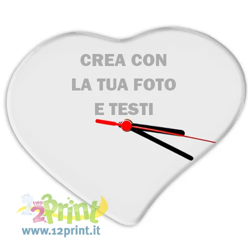 Orologio Vetro Da Parete Cuore