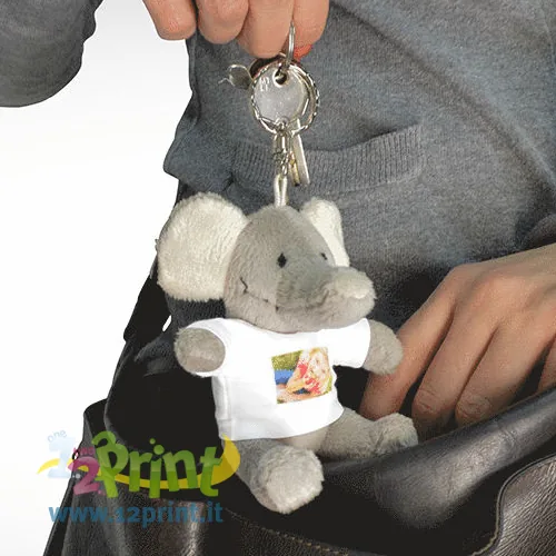 Portachiavi peluche personalizzato con foto
