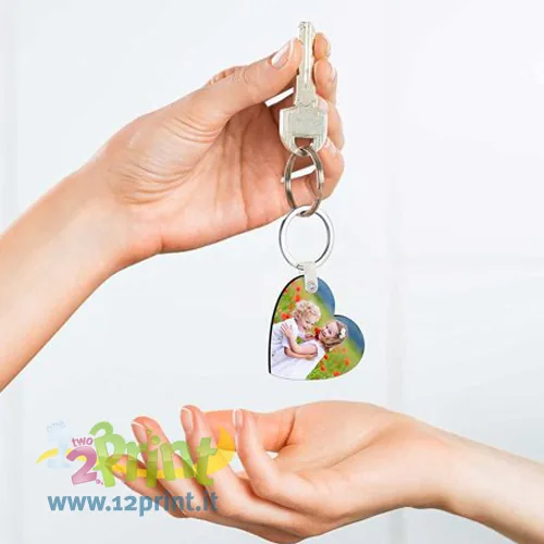 Portachiavi a cuore in PVC personalizzato con foto