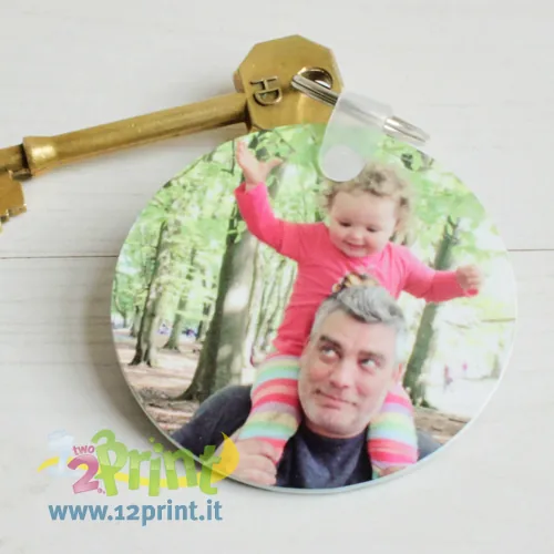 Portachiavi tondo in PVC personalizzato con foto