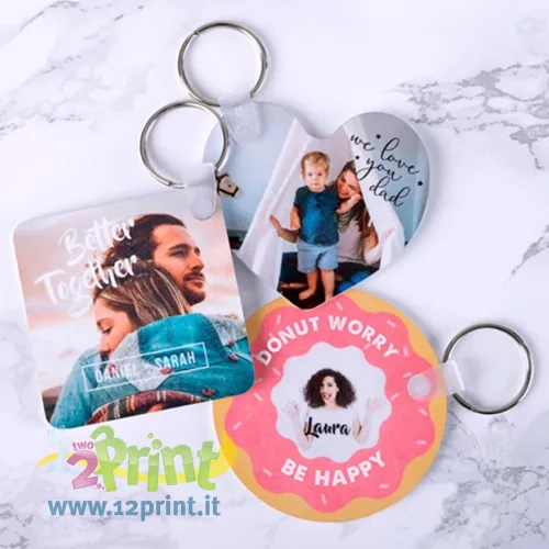 Portachiavi tondo in PVC personalizzato con foto