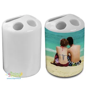 Portaspazzolini in ceramica personalizzato con foto