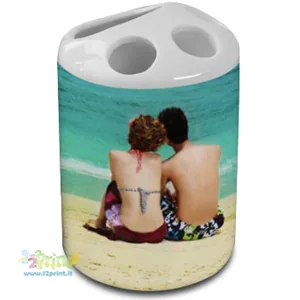 Portaspazzolini in ceramica personalizzato con foto