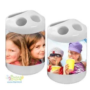 Portaspazzolini in ceramica personalizzato con foto