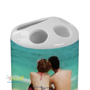 Portaspazzolini in ceramica personalizzato con foto