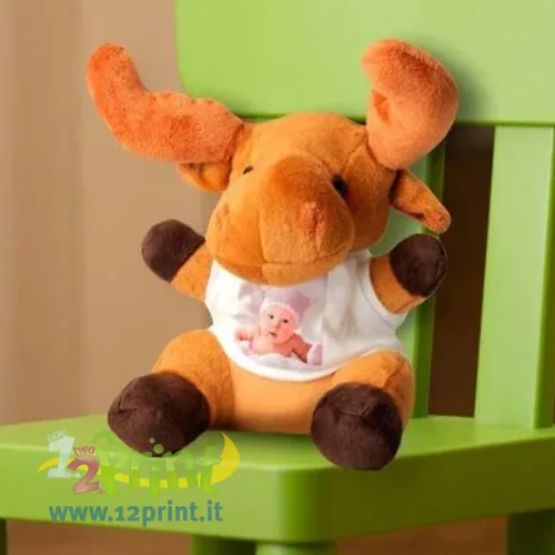 Renna di Natale peluche personalizzata con foto