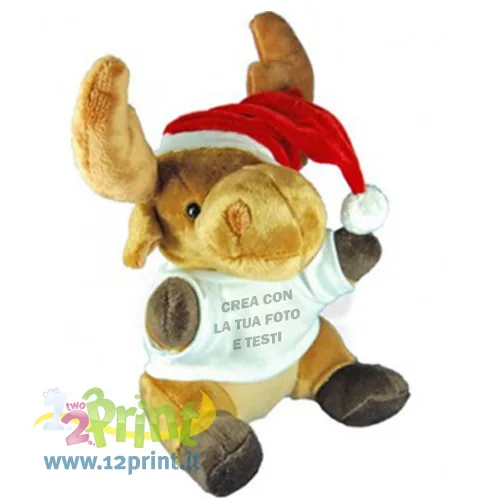 Renna di Natale peluche personalizzata con foto