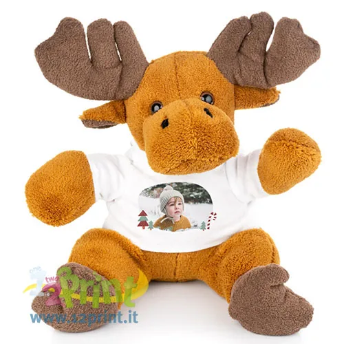 Renna di Natale peluche personalizzata con foto