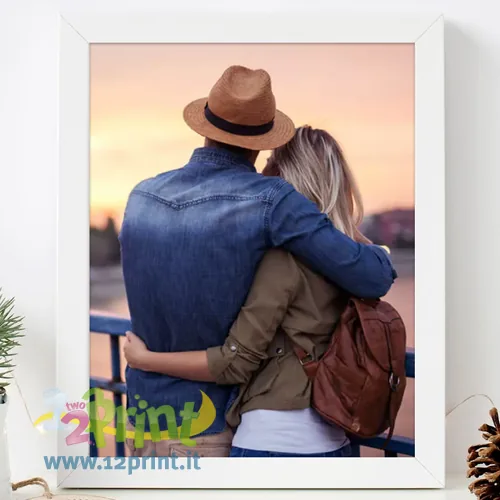 Stampa foto con cornice in legno personalizzata
