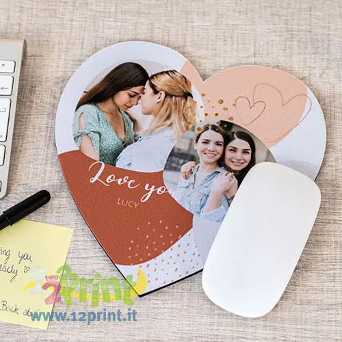 Tappetino Mouse Cuore Personalizzato