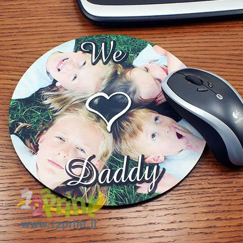 Tappetino mouse tondo personalizzato con foto